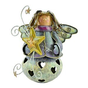 Metal Snow Angel Tea Light Candle Holder Table Decoration Holiday Christmas